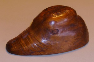 Hand-carved wooden duck cup.
