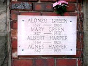 Plaque on Alonzo Green Crypt, Amboy Cemetery Large edited