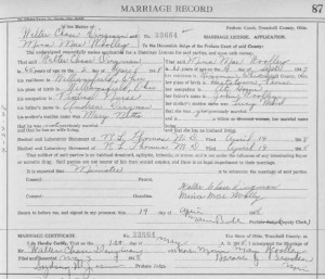 Marriage--Dingman, Walter C and Mina Woolley