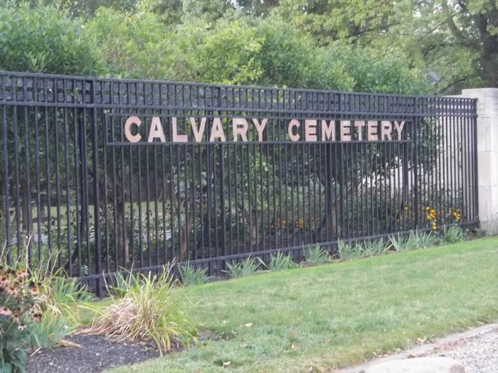 Calvary Cemetery sign