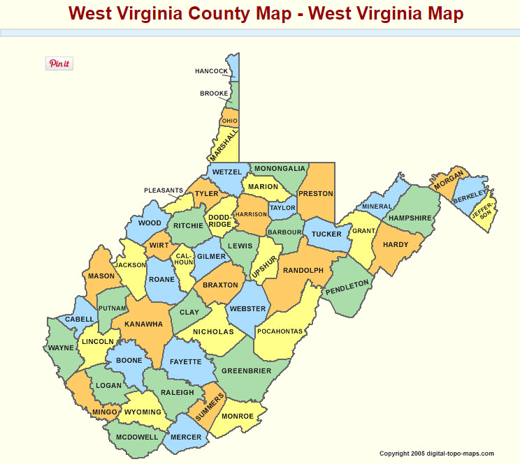 West Virginia map